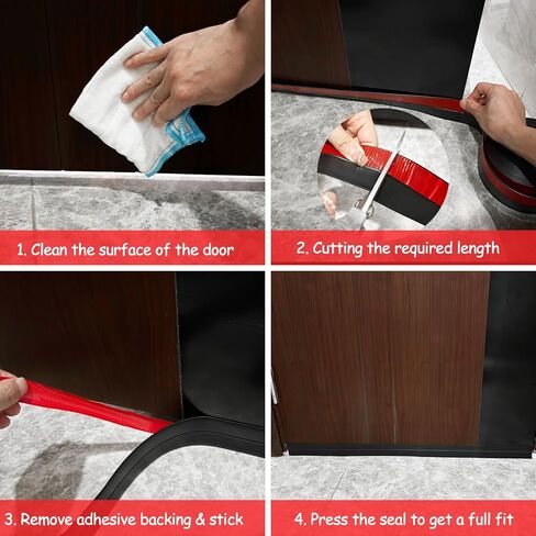تجريد الطقس السيليكون ، 2 بوصة (W) × 20 قدمًا (L) شريط سدادة سدادة سدادة الشريط لثغرات من الأبواب والنوافذ ، باب المرآب تحت أسفل ، أبواب دش الشريط الختم ، شفافة ، شفافة in Kuwait