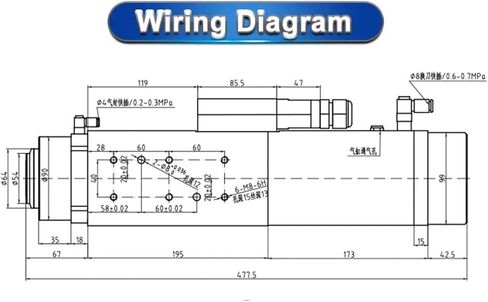4.5 كيلو وات من محرك المغزل المبرد بالهواء ISO30 220V 380V (380 فولت) in Saudi Arabia