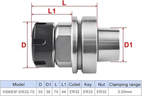 HSK63F ER32 70L HSK63F CNC Woodworking Balance Chuck in Saudi Arabia