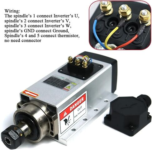 2.2KW air-cooled spindle 2200W 220V CNC motor + 13 ER20 chucks (1-13mm)(220V,Junction Box) in Saudi Arabia