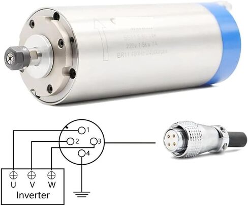 Water cooled spindle kit 1.5kw ER11 80x200mm 0.01mm precision 220v and 80mm bracket in Saudi Arabia