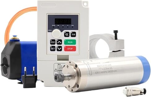طقم مغزل مبرد 800 واط 0.8 كيلو واط 4pcs يحمل 65x195mm و H100 1.5kw Inverter/VFD & Bracket & 75W مضخة (110 فولت) in Saudi Arabia