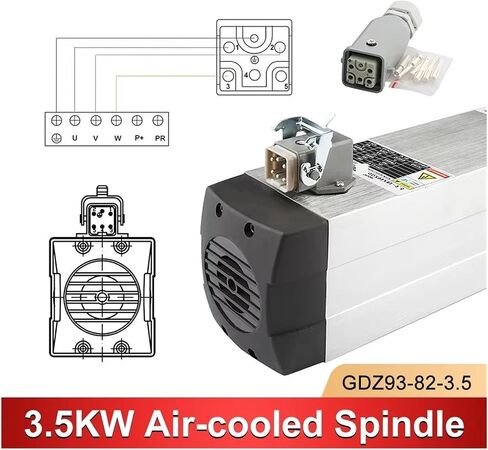 3.5KW air-Cooled Square Spindle Motor ER25 220V/380V 4 Pieces Bearing GDZ93*82-3.5(220V) in Saudi Arabia
