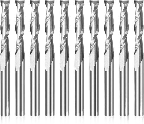10pcs 3.175 1/8 Shank 2 Flute Spiral Milling Cutter CNC Flat Nose End Mill Engraving Router Bit for Wood Carbide Tool Endmill(3.175x2.0x12) in Saudi Arabia