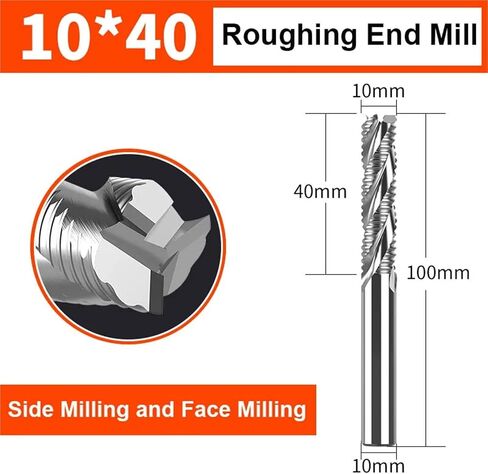 Roughing End Mill 4-20mm 3 Flutes CNC Solid Carbide Router Bits for Aluminum Spiral Bit HRC55 Solid Carbide Milling Cutter(10x40) in Saudi Arabia