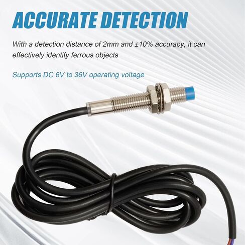 5Pcs NC Normally Close NPN Inductive Proximity Sensor Switch, M8 Detector 2mm DC6V-36V 3 Wire LJ8A3-2-Z/AX, Replace for Automotive Manufacturing Robotics in Saudi Arabia
