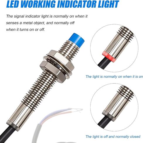 5Pcs NC Normally Close NPN Inductive Proximity Sensor Switch, M8 Detector 2mm DC6V-36V 3 Wire LJ8A3-2-Z/AX, Replace for Automotive Manufacturing Robotics in Saudi Arabia