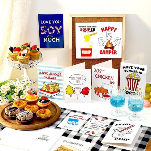 10 PCS Parents Camp Camp بطاقات مع بطاقات نكتة من الخدش للأطفال مضحك Summer Sleepaway Camp Party لصالح Orange Orvice for Summer Stationery Holiday Explorness Explorness in Kuwait