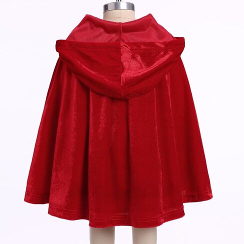 Kids Girls Deluxe Halloween Costume Dress with Red Hood Cape Cloak Traditional Fairy Tale Princess Cosplay Outfits in Saudi Arabia