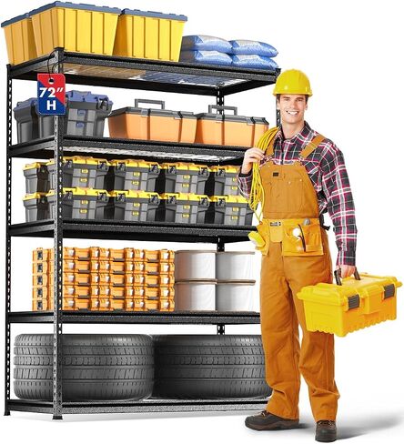 WORKPRO 5-Layer Heavy Duty Metal Storage Rack, 48"W x 24"D x 72"H, Adjustable Shelving Unit with 4000 lbs Total Load Capacity, for Garage, Kitchen, Bathroom, Warehouse in Saudi Arabia