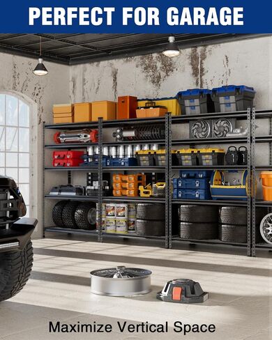 WORKPRO 5-Layer Heavy Duty Metal Storage Rack, 48"W x 24"D x 72"H, Adjustable Shelving Unit with 4000 lbs Total Load Capacity, for Garage, Kitchen, Bathroom, Warehouse in Saudi Arabia