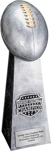 Tecade Awards Fantasy Football Champion Trophy - Gold أو Silver ، 11.5 أو 16 بوصة - جائزة FFL المحفورة المخصصة - تخصيص الآن in Kuwait