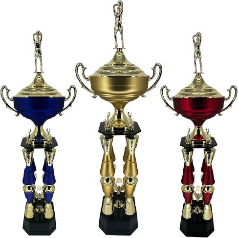 Express Medals Various Sport Giant 54 Inch Tall 19 Inch Wide 4 Post Column Gold Red or Blue Trophy Cup Award Includes Attached Plate with up to 5 Lines of Your Custom Engraved Text. Weighs 11 lbs. in Saudi Arabia