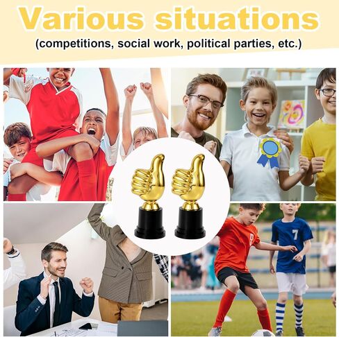 2pcs Golden Thumbs Up Trophy, 5.12in Thumb Up Participation Trophies Engraving Funny Plastic Winner Award for Celebrations Sports Game Classroom Football Competition Rewards Fishing Gift for Adults in Saudi Arabia