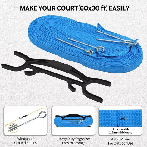 Professional Volleyball Net Set: Pro-Level, All-in-One for Outdoor Fun with 2" Adjustable Height Aluminum Poles, Upgraded Anti-sag Net, PU Volleyball, Boundary Line, Large Carry Bag in Saudi Arabia