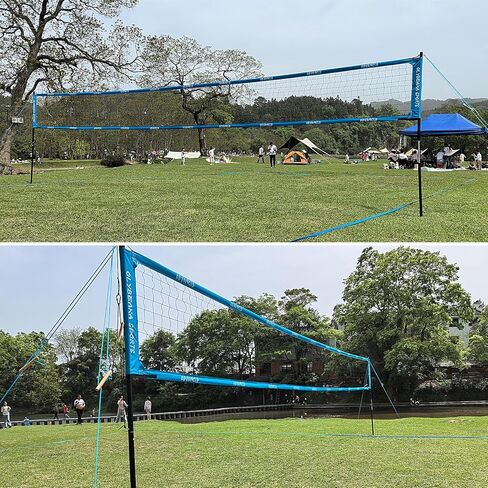 Professional Volleyball Net Set: Pro-Level, All-in-One for Outdoor Fun with 2" Adjustable Height Aluminum Poles, Upgraded Anti-sag Net, PU Volleyball, Boundary Line, Large Carry Bag in Saudi Arabia