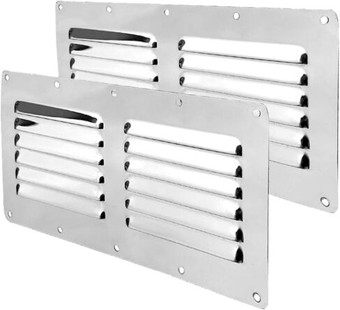 Boat Accessories 2X Stainless Steel Air Vent Grille Wall Ducting Cover Ventilation Louvre 4.53 * 9.13 Inches in Saudi Arabia