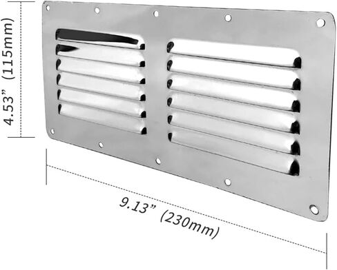 Boat Accessories 2X Stainless Steel Air Vent Grille Wall Ducting Cover Ventilation Louvre 4.53 * 9.13 Inches in Saudi Arabia