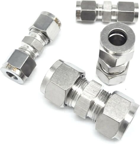 O/D 3-25mm 1/8 1/4 3/8 1/2 304 Stainless Equal Straight Ferrule Pneumatic Air Compression Fitting 2Pcs(6mm) in Saudi Arabia