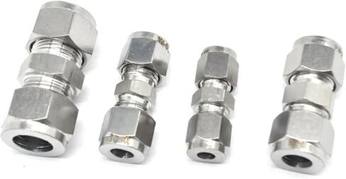 O/D 3-25mm 1/8 1/4 3/8 1/2 304 Stainless Equal Straight Ferrule Pneumatic Air Compression Fitting 2Pcs(6mm) in Saudi Arabia