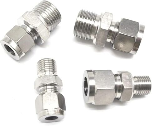 Fit Tube O/D 6/8/10/12mm to M6/M10/M14/M16 Male 304 Stainless Ferrule Pneumatic Air Compression Fitting 2Pcs(Fit Tube OD 6mm,M6x1) in Saudi Arabia