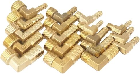 8/10/16/19/25mm barbed- 1/2 3/4 1 بوصة كوع من النحاس المربوطة تركيب 2pcs (Fit Tube I.D 19mm ، 3/4 " in Kuwait