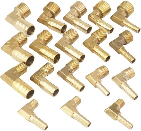 8/10/16/19/25mm barbed- 1/2 3/4 1 بوصة كوع من النحاس المربوطة تركيب 2pcs (Fit Tube I.D 19mm ، 3/4 " in Kuwait
