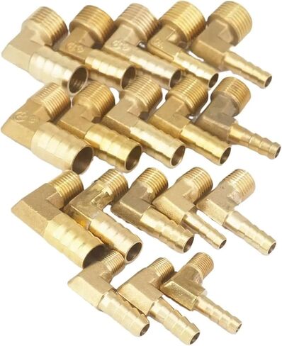 8/10/16/19/25mm barbed- 1/2 3/4 1 بوصة كوع من النحاس المربوطة تركيب 2pcs (Fit Tube I.D 19mm ، 3/4 " in Kuwait