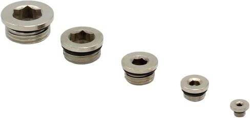 10pcs 1/8 1/4 3/1/2 3/4 بوصة قابس سداسي النحاس الداخلي مع غطاء نهاية المكونات الحلقية الخاتمة للهواء المضغوط (GDT03G) in Saudi Arabia