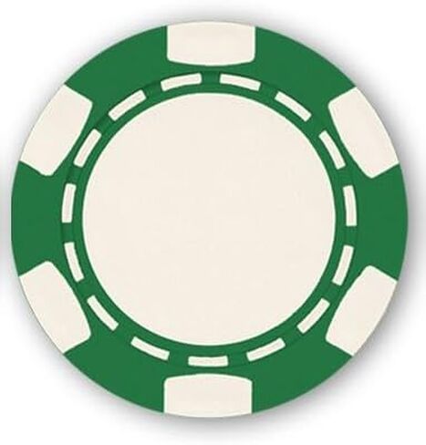 Da Vinci 6 Spot Clay Composite 11.5 Gram Poker Chips ، 100 رقائق فارغة للطباعة للأشعة فوق البنفسجية مباشرة أو ختم ساخن (أخضر) in Kuwait