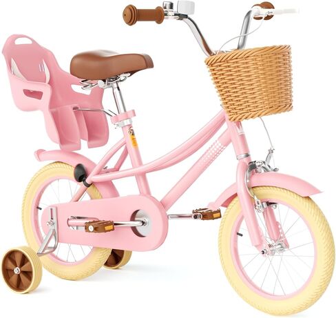 Glaf Toddler Bike 3-5 12 14 16 20 Inch Girls Bike Training Wheels and Baby Doll Seat for 2-12 Years Old Kids Bike Bicycle with Basket Adjustable Seat in Kuwait