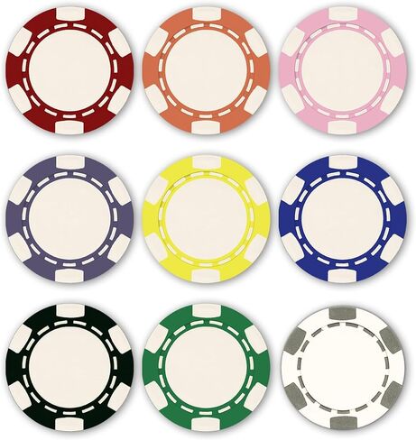 Da Vinci 6 Spot Clay Composite 11.5 Gram Poker Chips ، 100 رقائق فارغة للطباعة للأشعة فوق البنفسجية مباشرة أو ختم ساخن (أخضر) in Kuwait