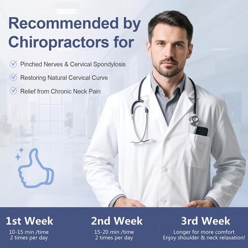 نقالة الرقبة لتخفيف الألم ، جهاز الجر القابل للنفخ القابل للضبط ، دعامة الرقبة للاستخدام المنزلي ، تدعم إزالة الضغط على الرقبة ومواءمة العمود الفقري ， الهدايا للنساء (رمادي) in Kuwait