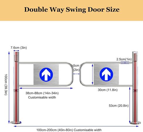 Spring-Loaded Safety Swing Gate – Automatic Closing One-Way Door for Supermarkets, Libraries & Stores, 200x100cm - Durable & Secure Entrance Solution in Saudi Arabia