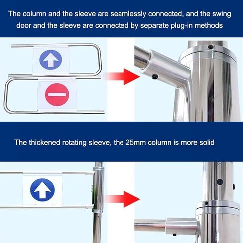 Automatic Spring-Loaded Safety Swing Gate for Supermarkets, Libraries & Scenic Areas - 1-Way Closing Door, 140x100cm, Secure Entrance Solution in Kuwait