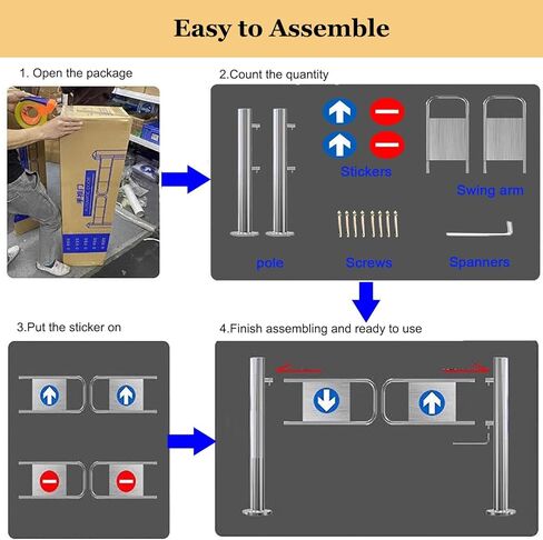 Automatic Spring-Loaded Safety Swing Gate for Supermarkets, Libraries & Scenic Areas - 1-Way Closing Door, 140x100cm, Secure Entrance Solution in Kuwait