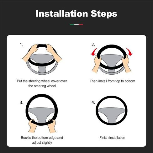 TOMSE Car Steering Wheel Cover for Hyundai Santa Fe 7 Seater (Not Hybrid) 2024, Non Slip Breathable Suede Protector Soft Stylish Resistant Decoration Accessories, B - D Shaped in Saudi Arabia