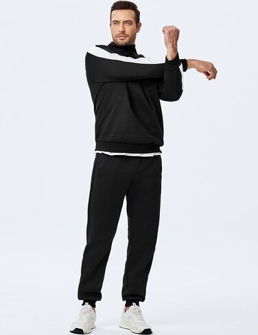 JMIERR Men's 2 Piece Casual Outfits Quarter Button Lightweight Sweatshirt Tracksuit & Joggers Sweatpants Sweatsuit Set in Saudi Arabia