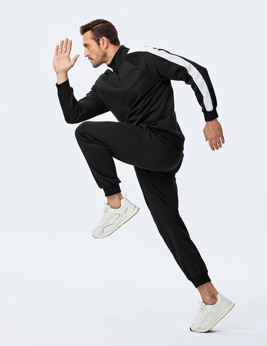 JMIERR Men's 2 Piece Casual Outfits Quarter Button Lightweight Sweatshirt Tracksuit & Joggers Sweatpants Sweatsuit Set in Saudi Arabia