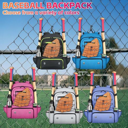 MATEIN Baseball Bat Bag for 4 Bats with Ball Pocket, Lightweight Youth Baseball Backpack with Shoe Compartment, Large Capacity Softball Equipment Bag with Fence Hook for TBall Gear, Helmet, Glove in Saudi Arabia