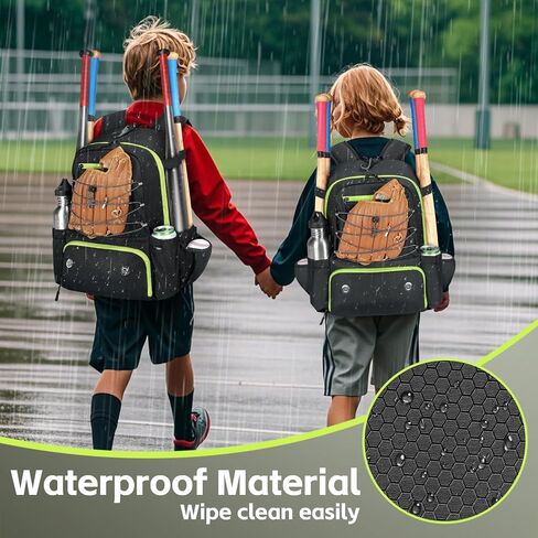 MATEIN Baseball Bat Bag for 4 Bats with Ball Pocket, Lightweight Youth Baseball Backpack with Shoe Compartment, Large Capacity Softball Equipment Bag with Fence Hook for TBall Gear, Helmet, Glove in Saudi Arabia