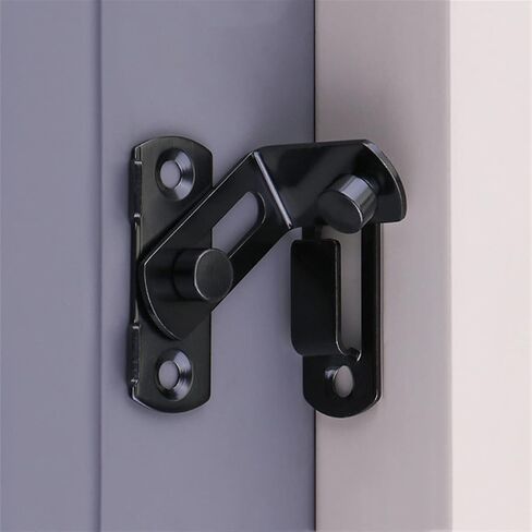 Stainless Steel 90-Degree Door Buckle Door Bolt Theft Door Lock Buckle Door Latch Push-Pull Door Lock 1Pcs(180-black-m) in Saudi Arabia