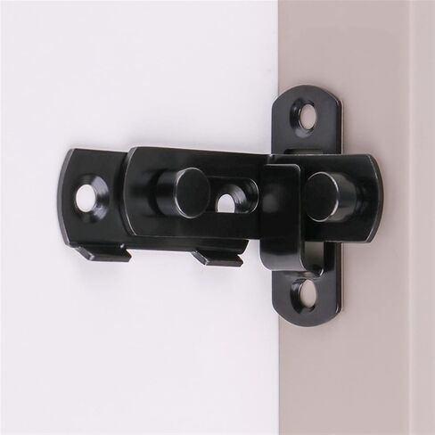 Stainless Steel 90-Degree Door Buckle Door Bolt Theft Door Lock Buckle Door Latch Push-Pull Door Lock 1Pcs(180-black-m) in Saudi Arabia