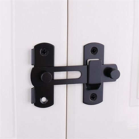 Stainless Steel 90-Degree Door Buckle Door Bolt Theft Door Lock Buckle Door Latch Push-Pull Door Lock 1Pcs(180-black-m) in Saudi Arabia