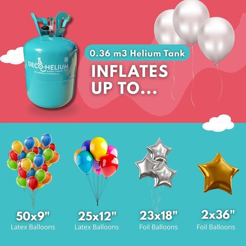 by DECOCHAMP Helium Jumbo Tank - 12.7 Cu Ft Helium Tank for Balloons at Home Balloon Inflator for Party Decorations Up to 50 Balloons Helium Balloon Pump in Saudi Arabia