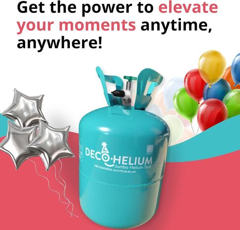 by DECOCHAMP Helium Jumbo Tank - 12.7 Cu Ft Helium Tank for Balloons at Home Balloon Inflator for Party Decorations Up to 50 Balloons Helium Balloon Pump in Saudi Arabia