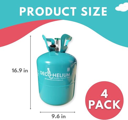 by DECOCHAMP Helium Jumbo Tank - 12.7 Cu Ft Helium Tank for Balloons at Home Balloon Inflator for Party Decorations Up to 50 Balloons Helium Balloon Pump in Saudi Arabia