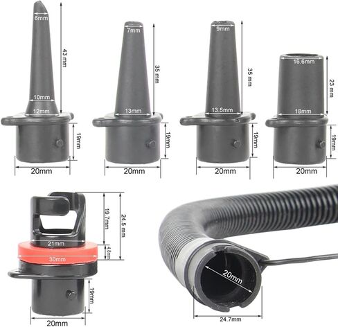 Inflatable Air Pump Hose Adaptor Spare Inflation Pump Hose 120cm Black PP Inflatable Boat Accessories in Saudi Arabia