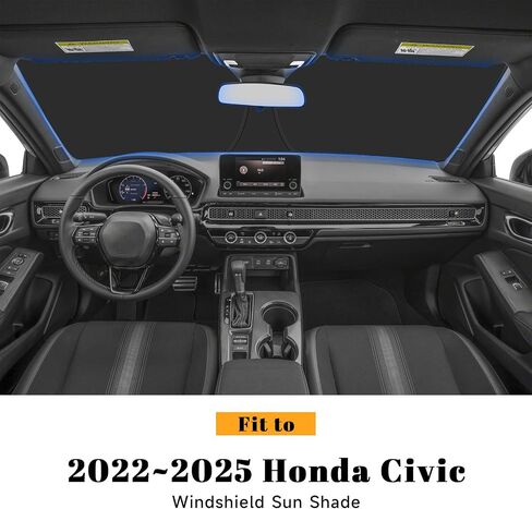 Car Windshield Sun Shade for Honda 2006-2011 Civic Accessories (OEM Design) Reflective Foldable Heat Insulation Sunshade for Ultimate Protection in Saudi Arabia