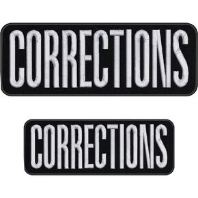 Embroidered Corrections Patch for Uniforms, Backpacks, Vest, Jackets end Cap One Small and One Large 3"x8"and 2"x6" Hook and Loop on Back